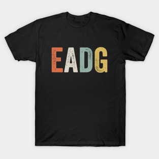 Bass Player Gift - Distressed Retro Vintage EADG 4-String T-Shirt